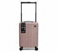 Maleta de viaje rígida MAYORISTASBAG YEZOLV color champán con mango telescópico y ruedas giratorias 360 grados