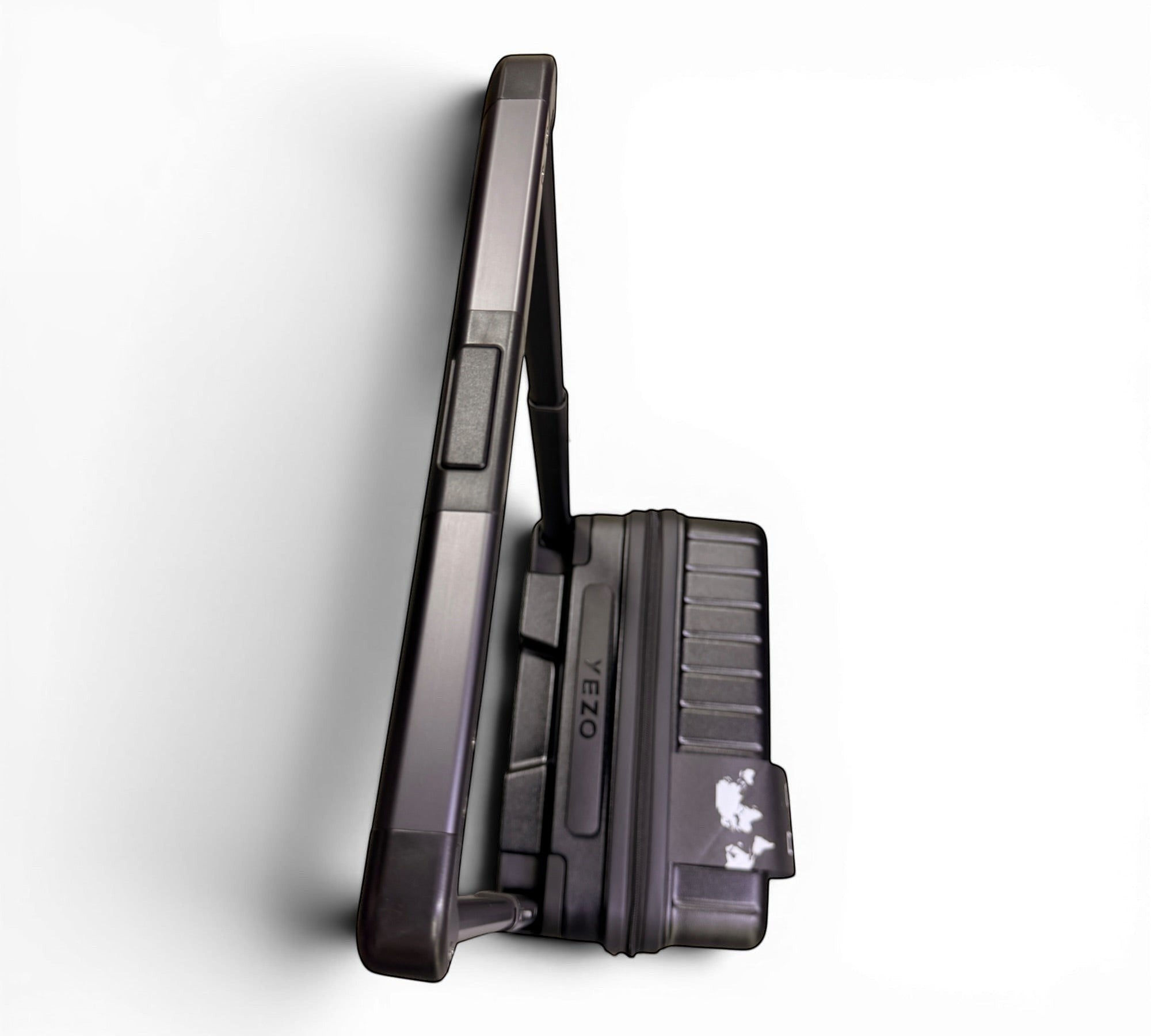 Maleta de viaje rígida MAYORISTASBAG YEZO en color negro con mango telescópico y diseño minimalista de perfil