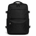 Morral de compresión MAYORISTASBAG negro de tela sintética con correas laterales y bolsillos frontales con cremallera