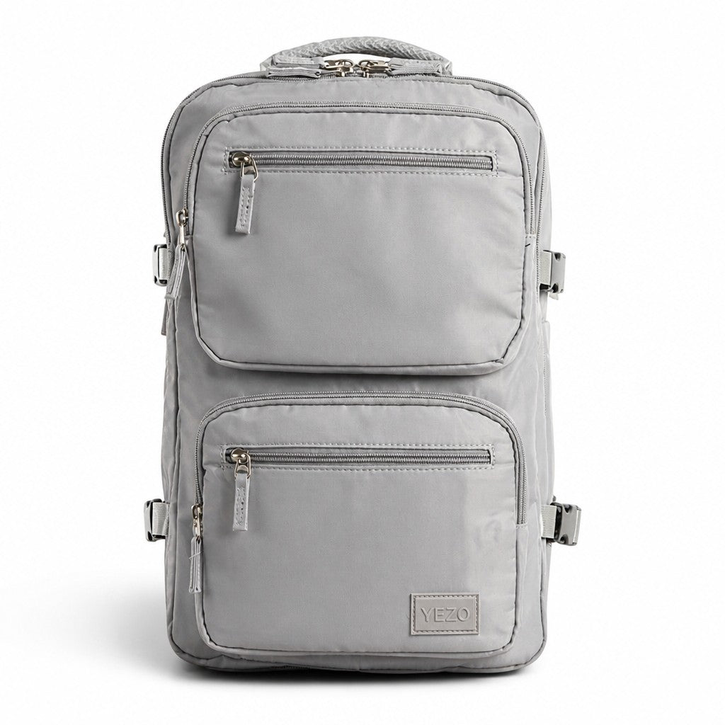 Morral urbano gris MAYORISTASBAG YEZO con compartimento para portátil y diseño ergonómico resistente