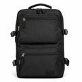 Morral urbano negro MAYORISTASBAG con compartimentos frontales, cremalleras resistentes y diseño ergonómico.