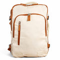 Morral YEZO 2296 de MAYORISTASBAG en color crema con detalles en cuero marrón y compartimento para portátil.