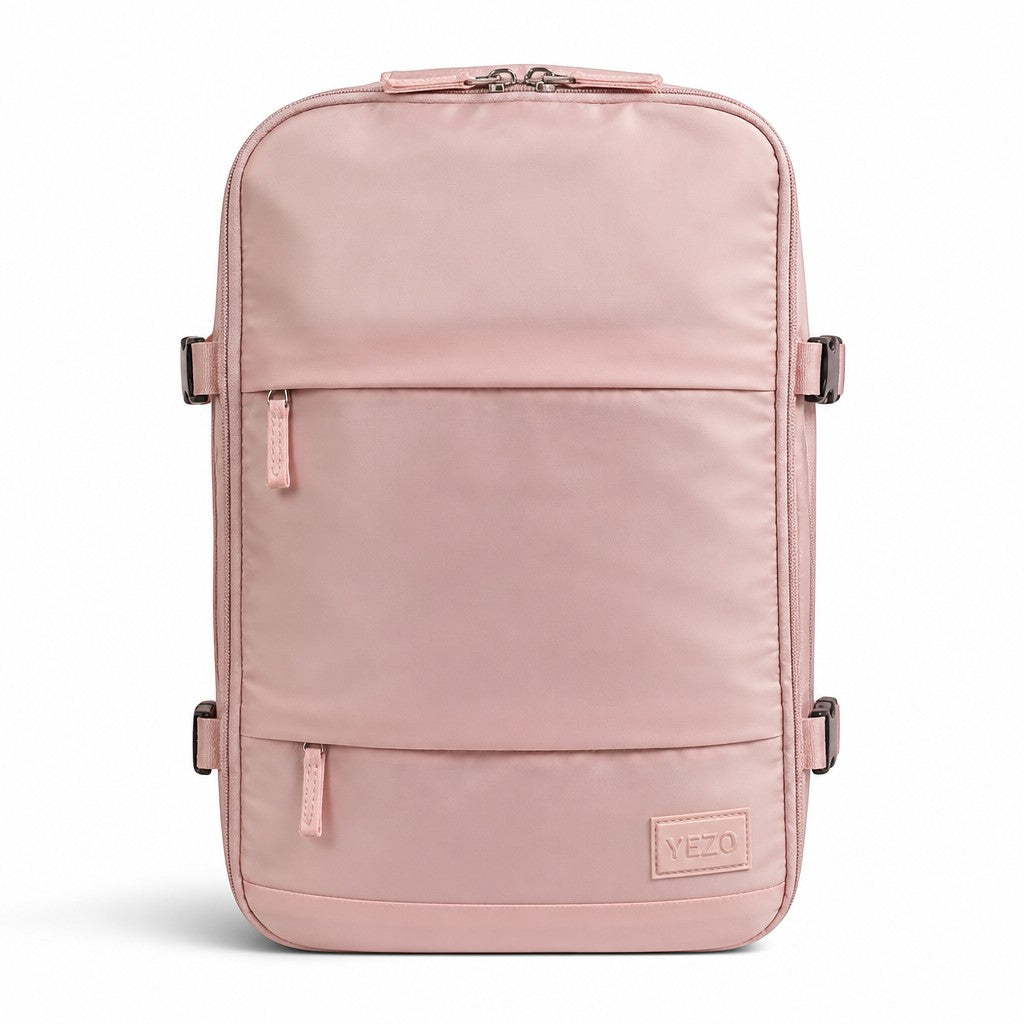 Morral MAYORISTASBAG YEZO 2210 minimalista en color rosa con compartimento para portátil y diseño ergonómico